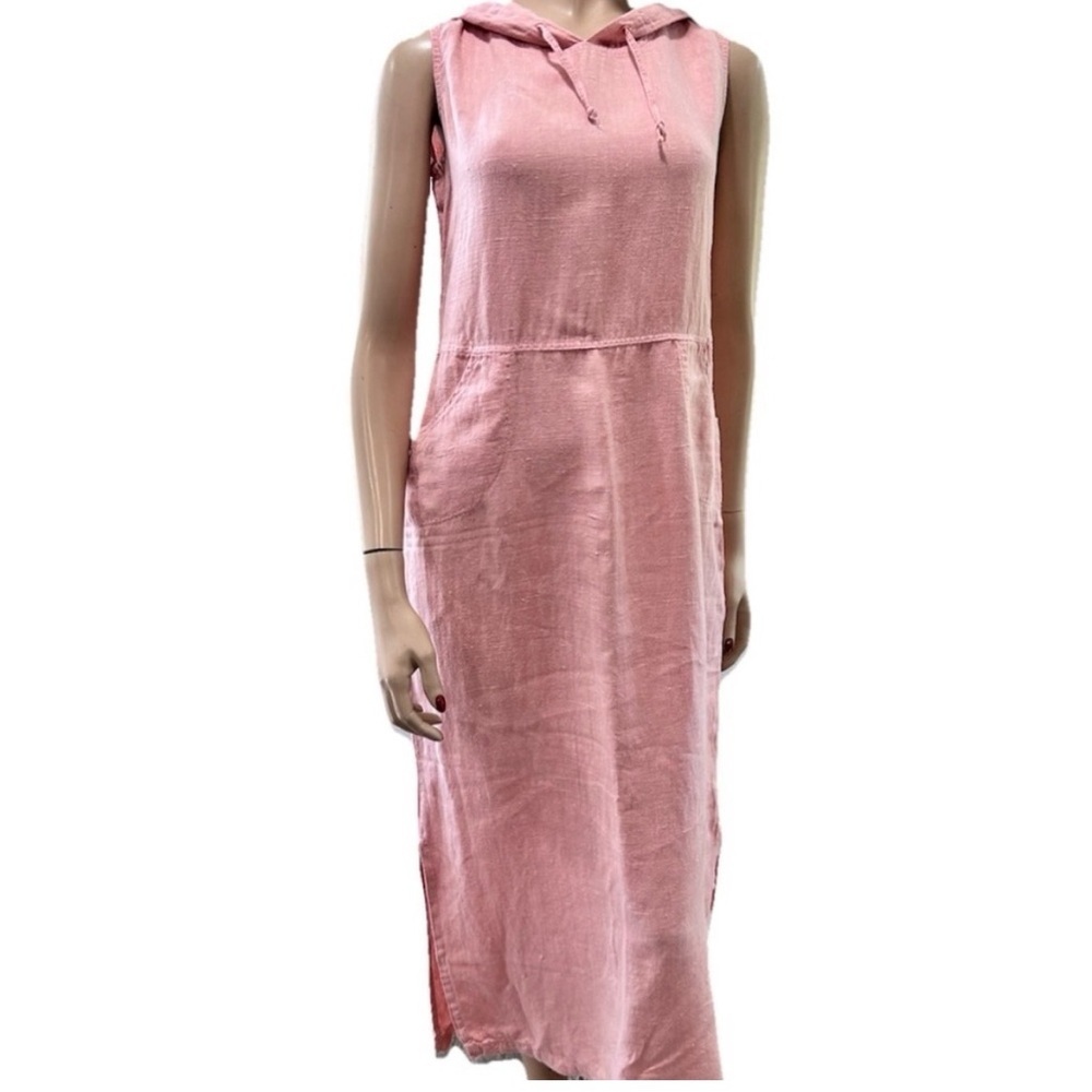 dressing clio Peach Hooded Linen Sleeveless Maxi Dress Swim Coverup Dress - Picture 2 of 16